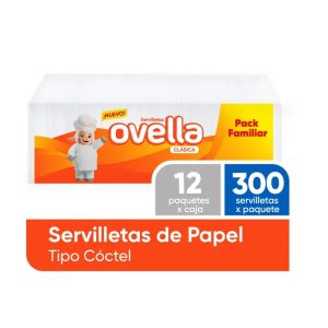 SERVILLETA OVELLA COCTEL 12 PACK 300 UNIDADES