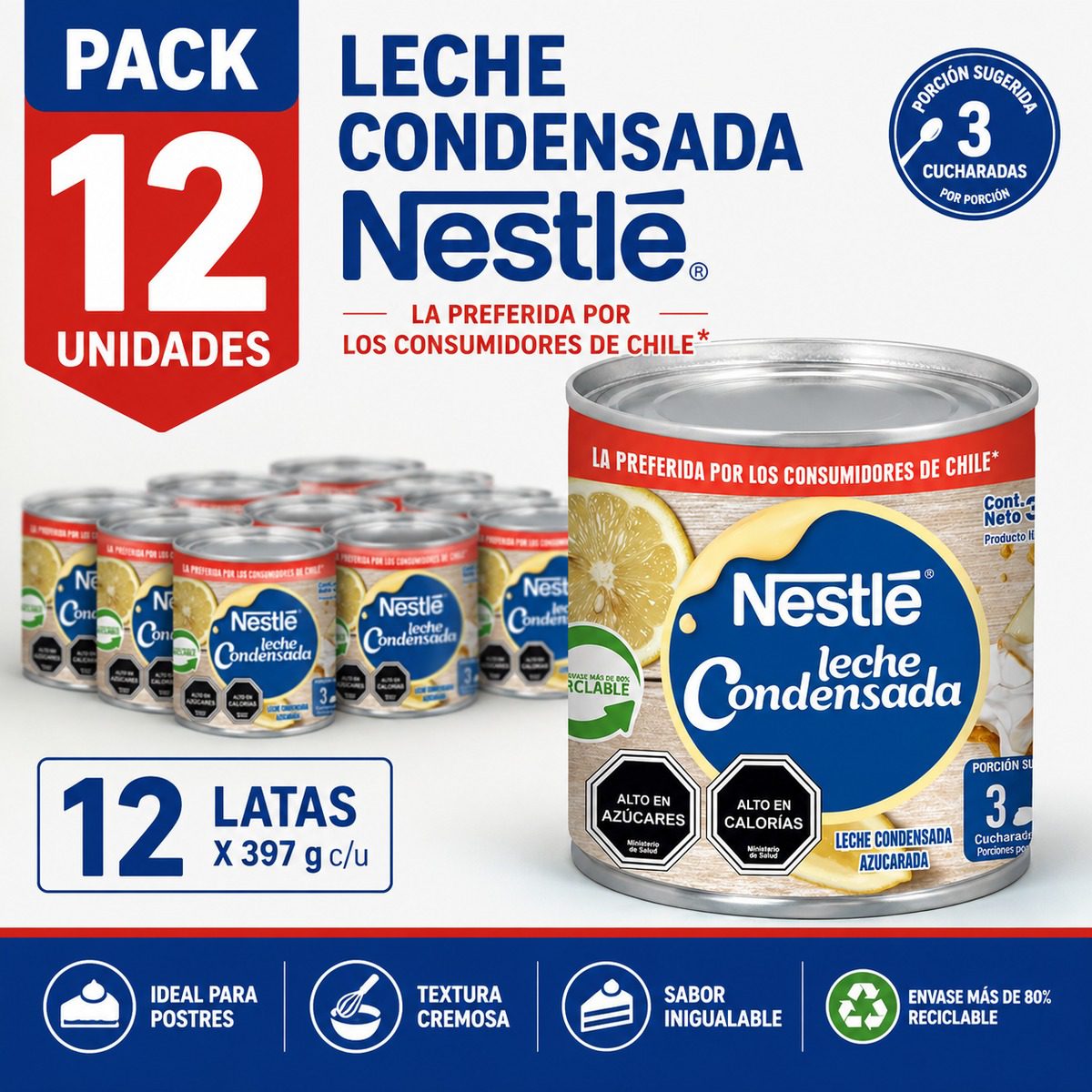 LECHE CONDENSADA NESTLE 12x397 gramos