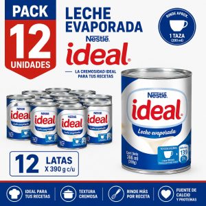 LECHE EVAPORADA IDEAL 12X400 gramos